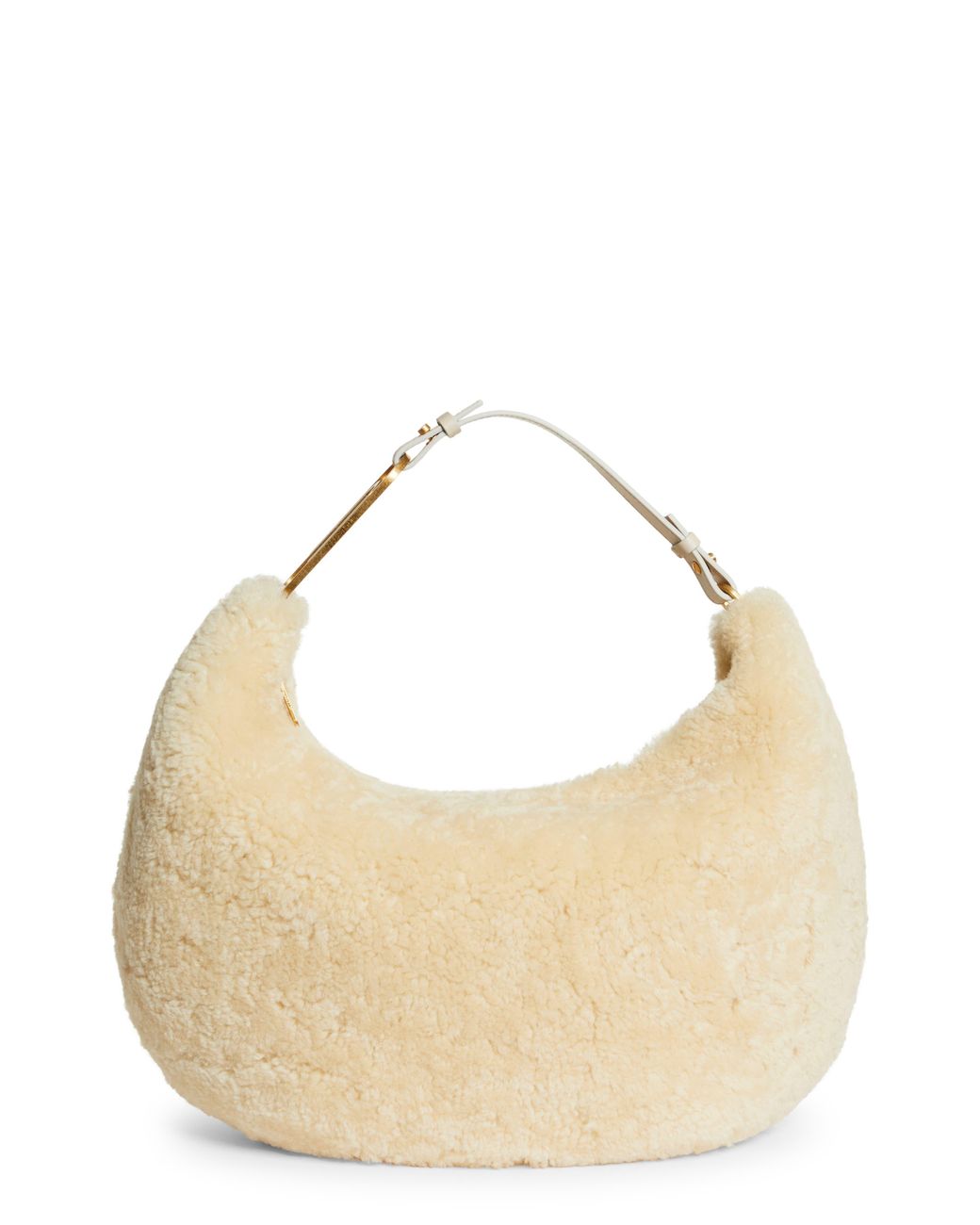 OffWhite c/o Virgil Abloh Paper Clip Genuine Shearling Hobo Bag in