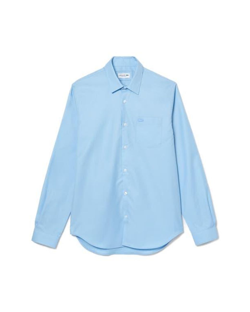 Lacoste Blue Regular Fit Solid Poplin Button-Up Shirt for men