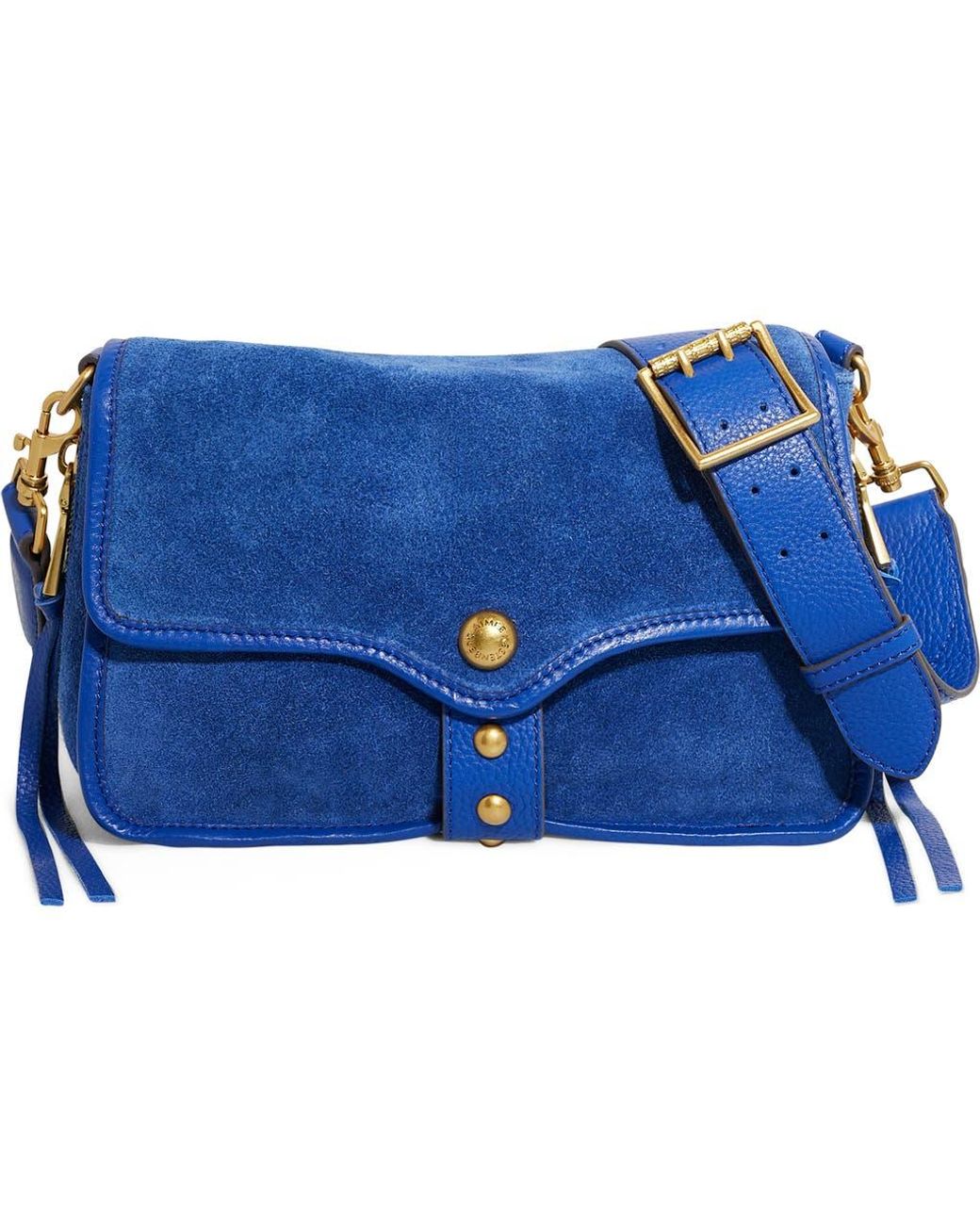 Blue suede crossbody bag 2025