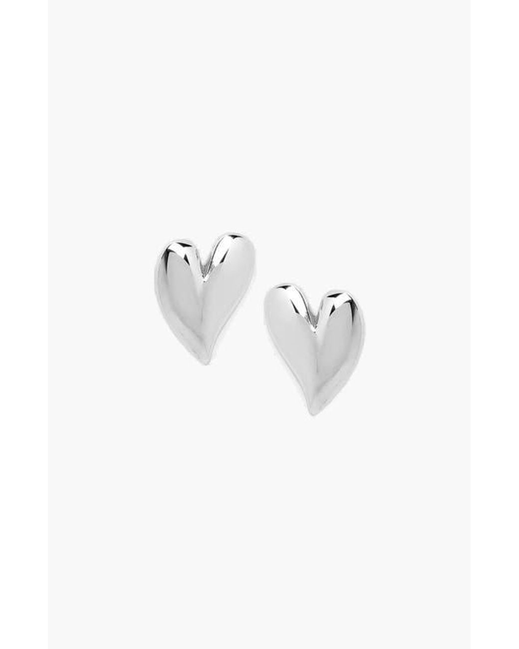 Yoj Metallic Mini Heart Stud Earrings