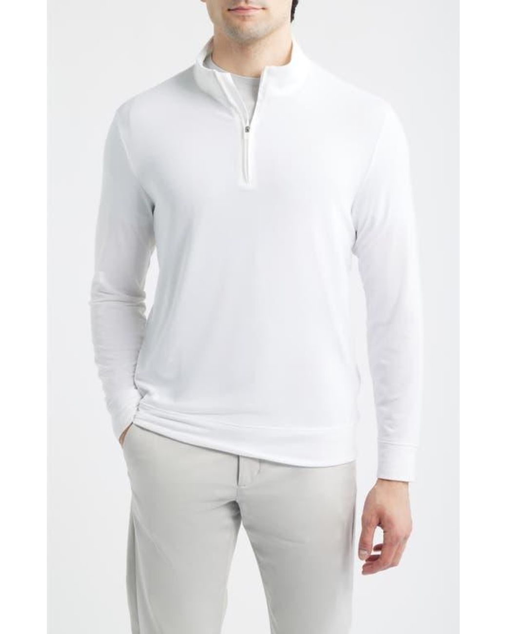 G/FORE Luxe Quarter Zip Golf Pullover in White for Men | Lyst