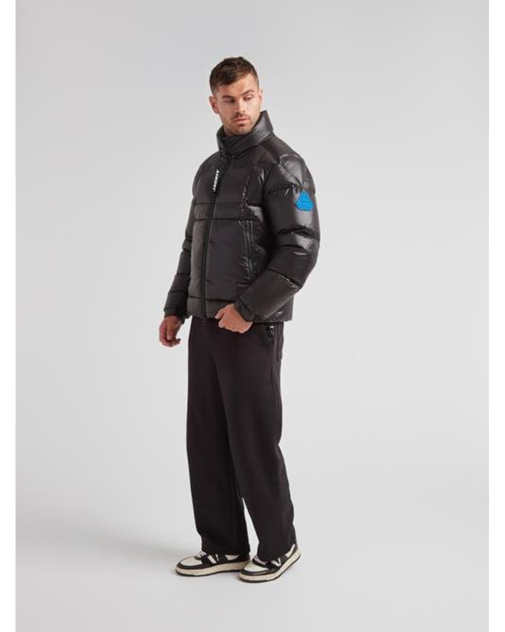 Jacket Gray Ez Boxed Funnel Neck Puffer Jacket for men