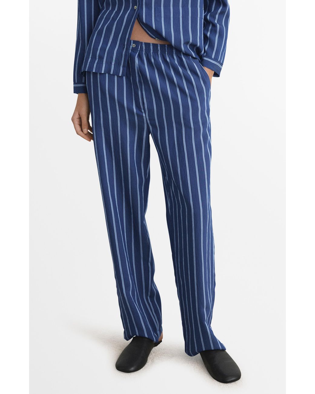 Mango Blue Stripe Pajama Pants