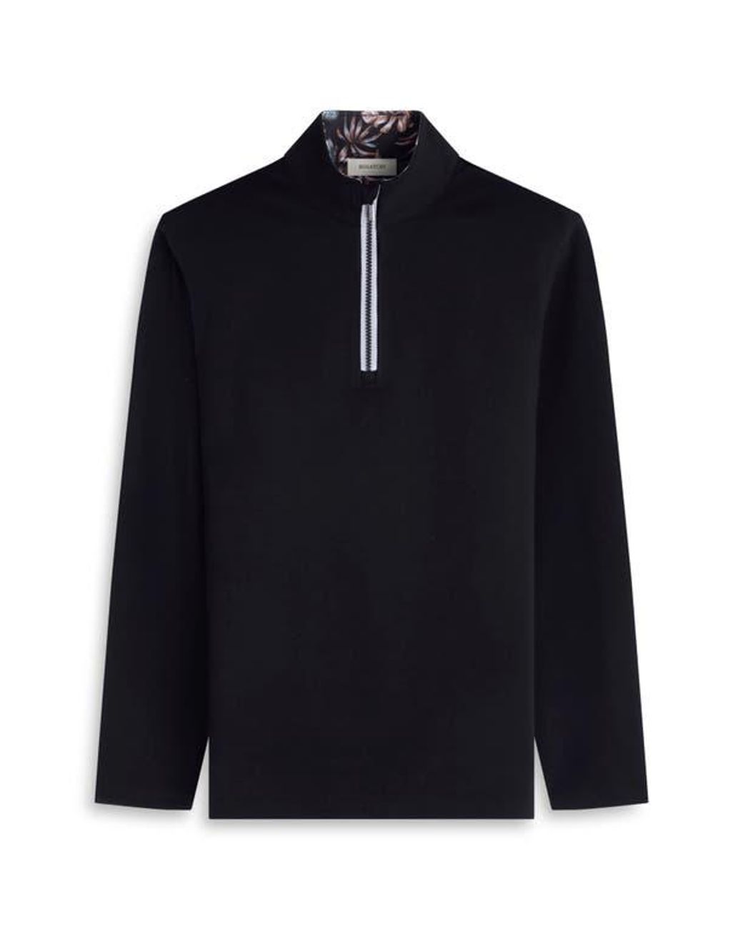 Bugatchi Blue Solid Quarter Zip Pullover for men