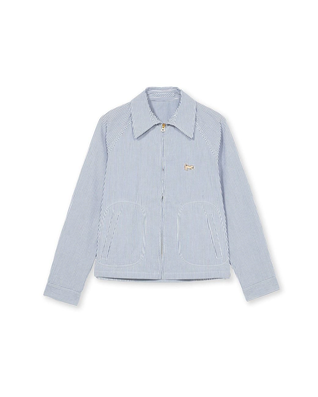 Fortela Blue Cotton Zip Jacket for men