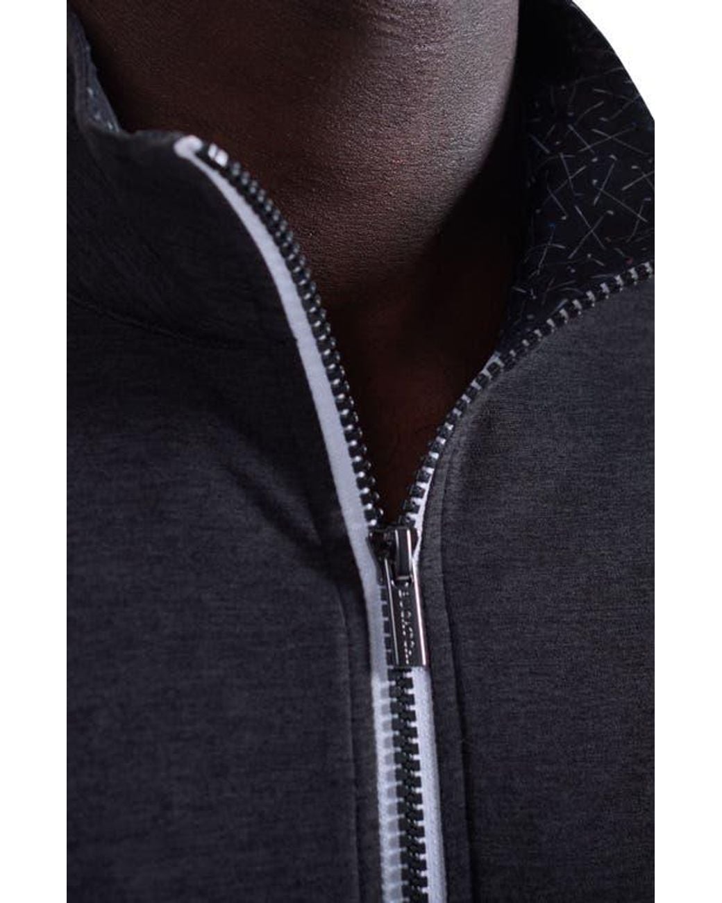 Bugatchi Blue Quarter Zip Pullover for men