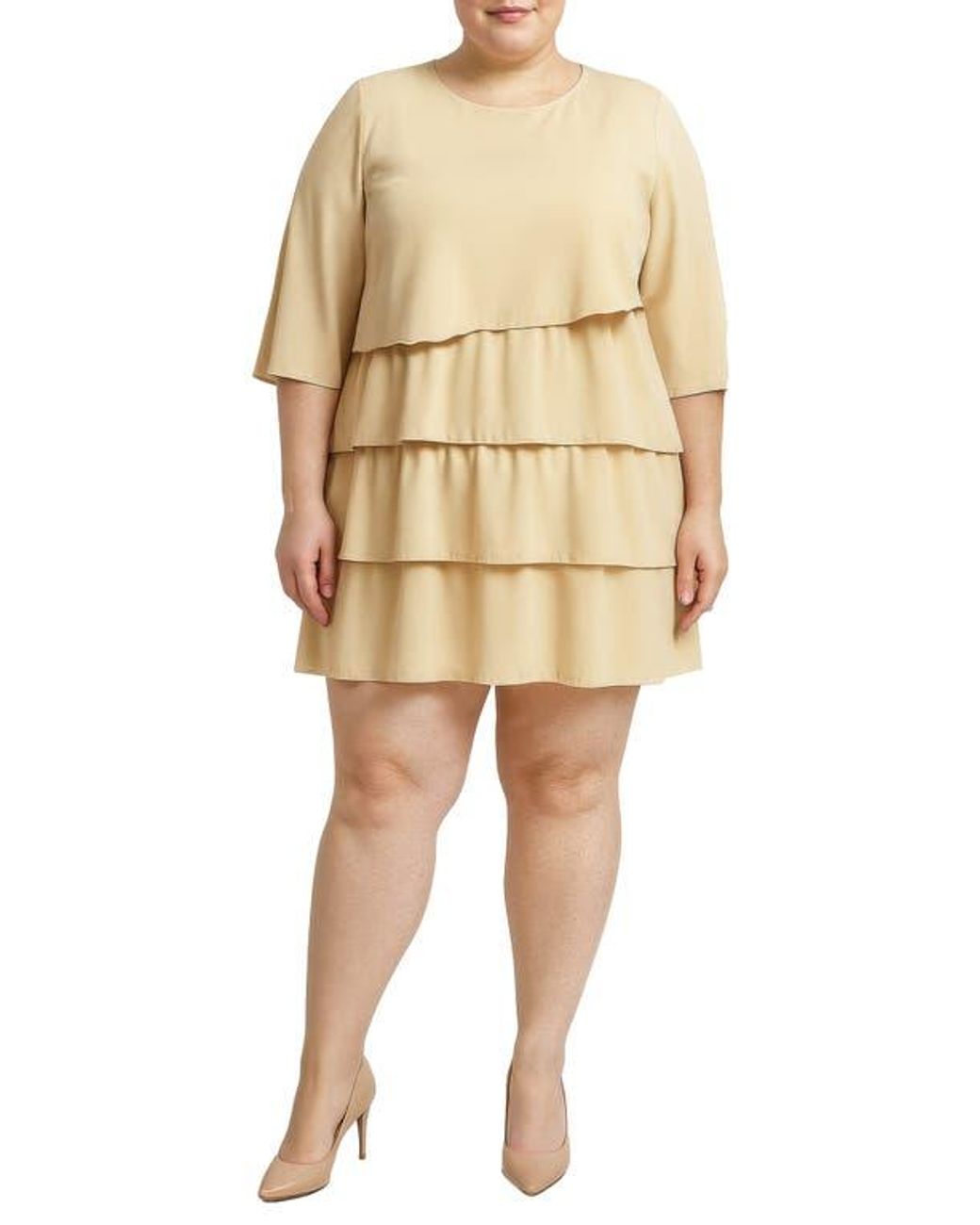 Standards & Practices Natural Tiered Minidress