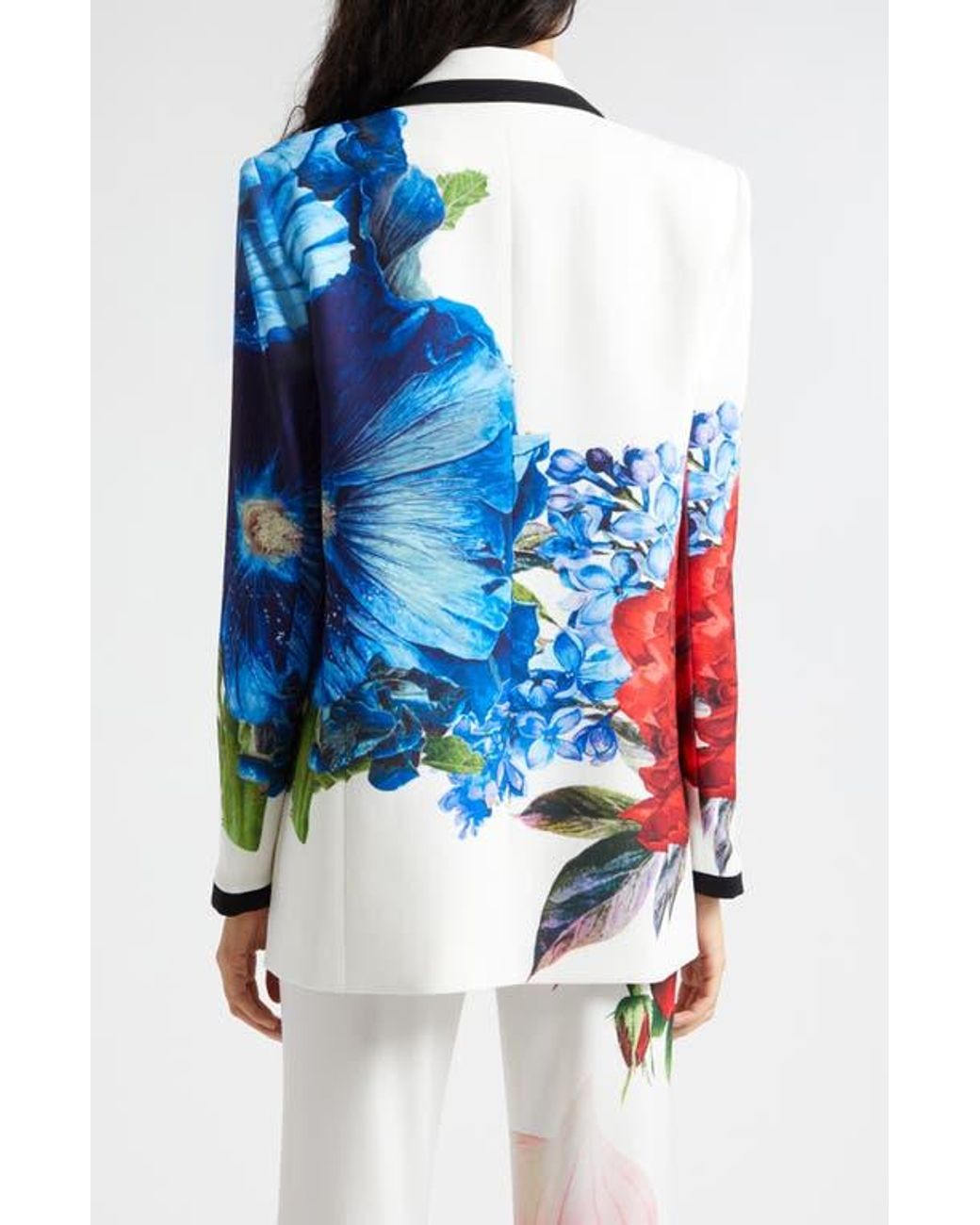 Alice + Olivia Denny Large Format Floral Blazer in Red | Lyst