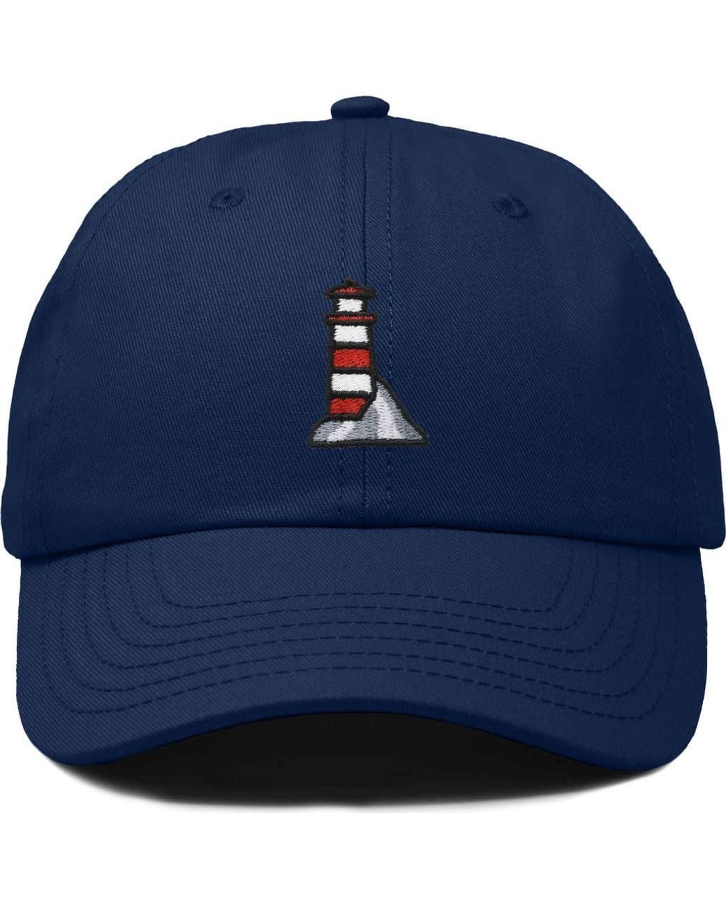 Alix Blue Lighthouse Embroidered Dad Hat