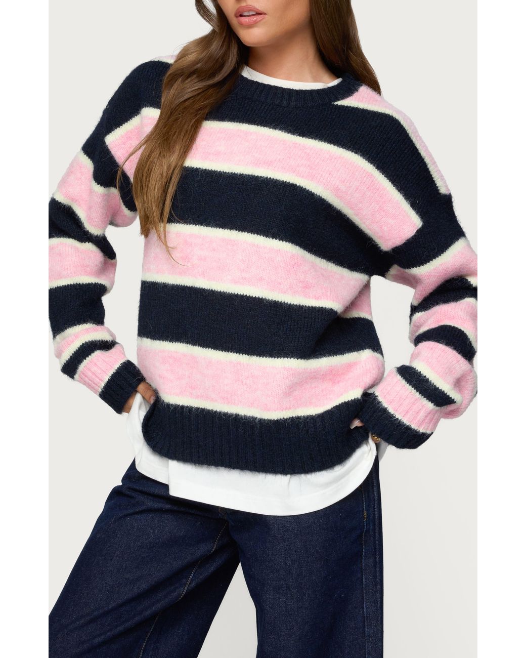 Edikted Black Conrad Stripe Sweater
