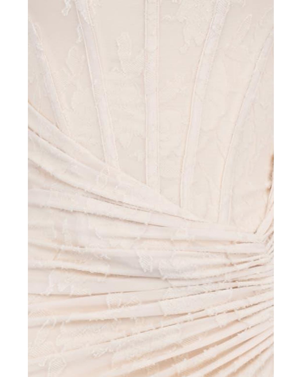 House Of Cb Cesca Floral Ruched High-Low Corset Dress in Natural | Lyst