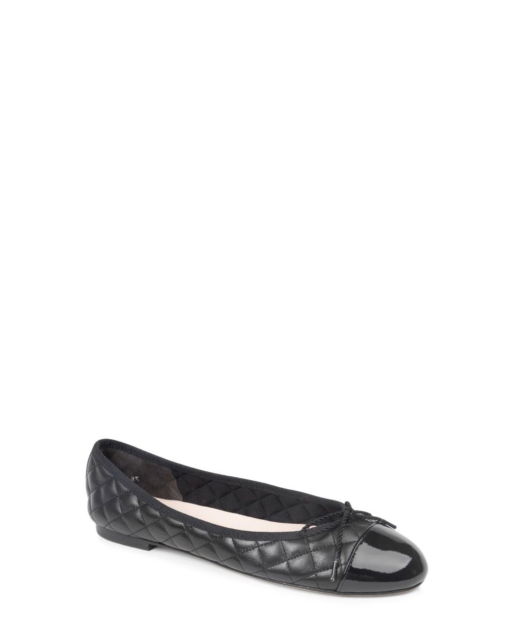 Paul Mayer Black Best Cap Toe Ballet Flat