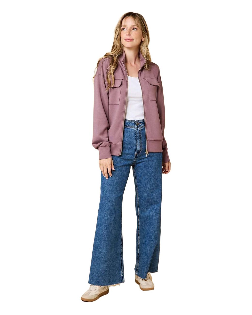 Softies Purple Dreamtech Double Zip Bomber Jacket