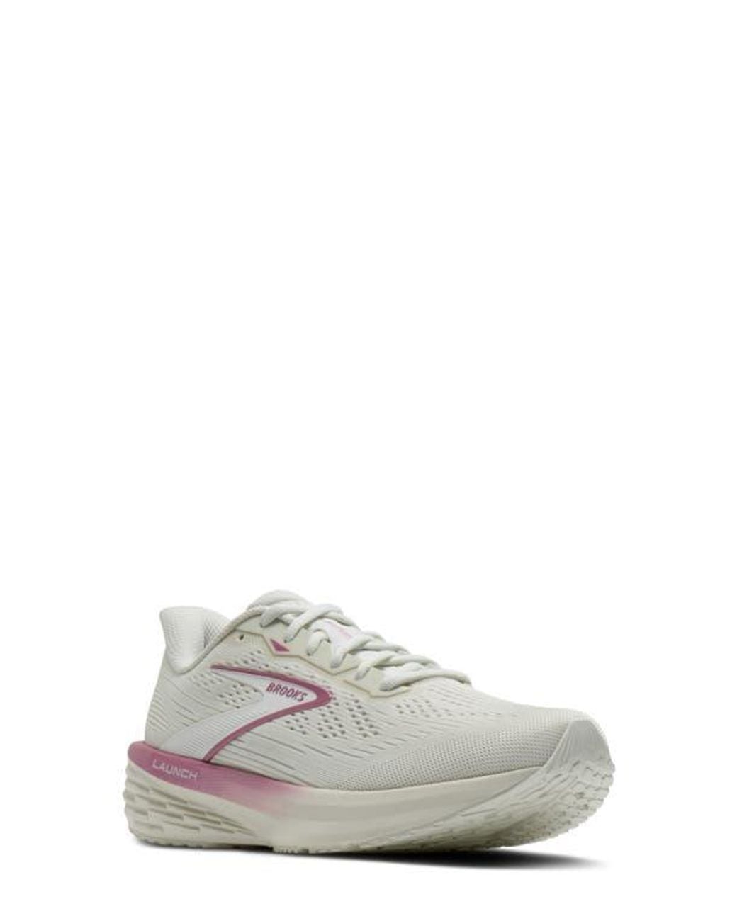 Brooks White Launch 12 Running Sneaker