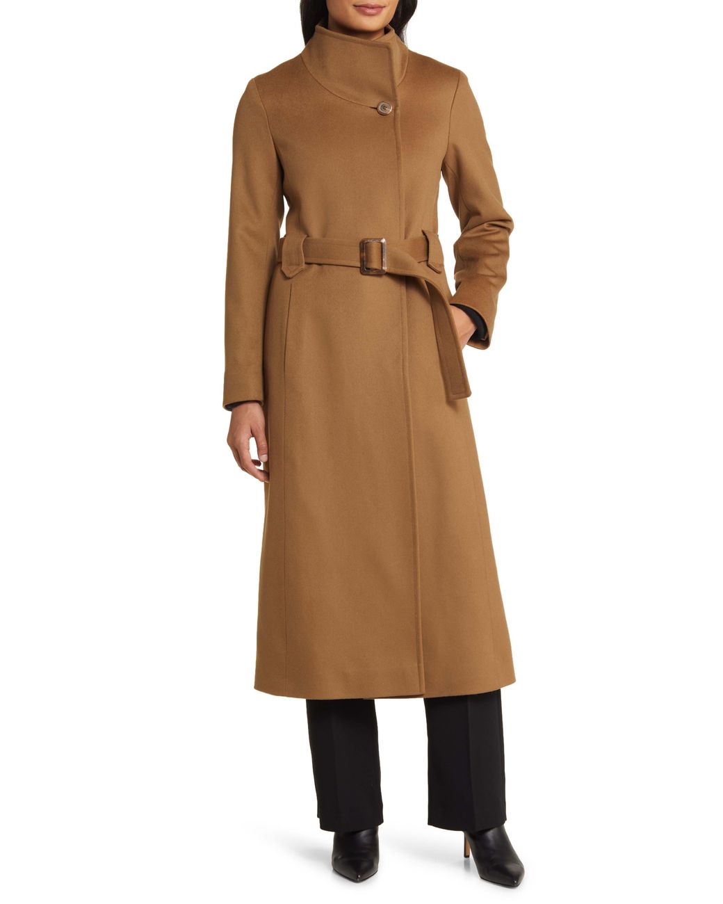 Fleurette funnel neck wool coat sale