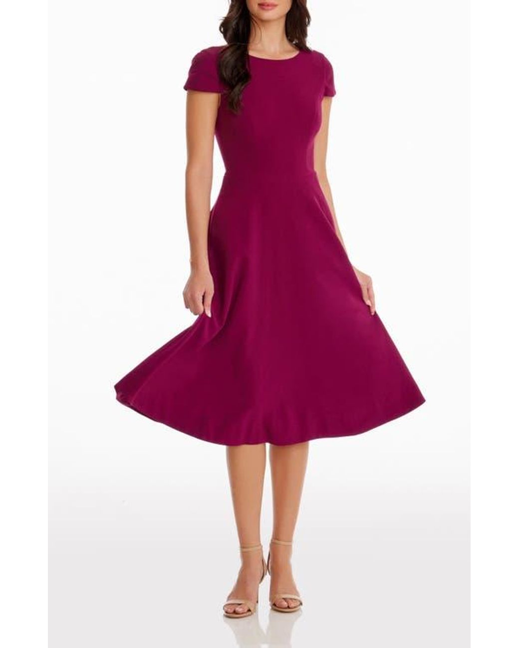 Dress the Population Livia Fit & Flare Dress in Red | Lyst