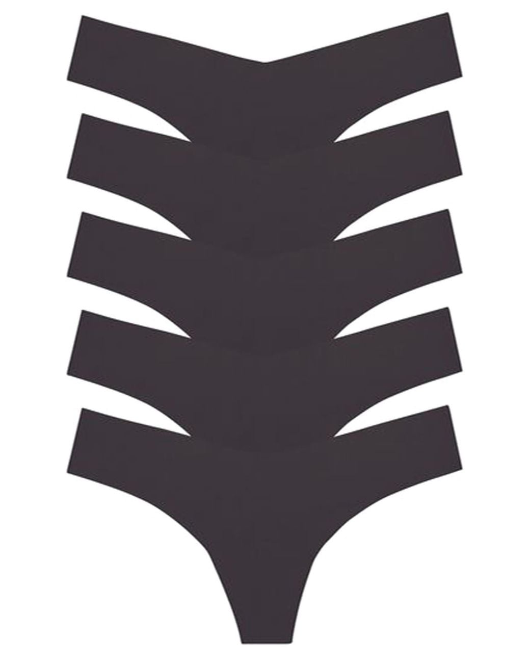 Commando Black Classic Solid Thong 5-Pack