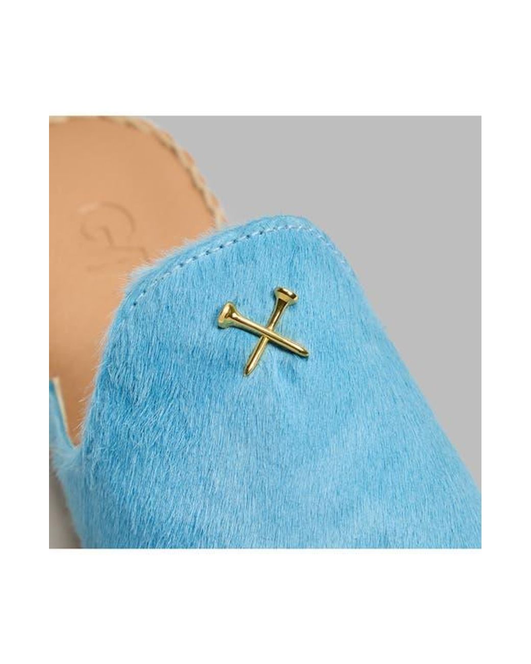 G/FORE Metal Tees Genuine Calf Hair Espadrille Mule in Blue | Lyst
