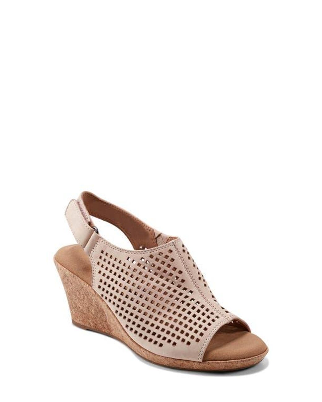 Rockport Briah Perforated Slingback Wedge Sandal in Pink Lyst