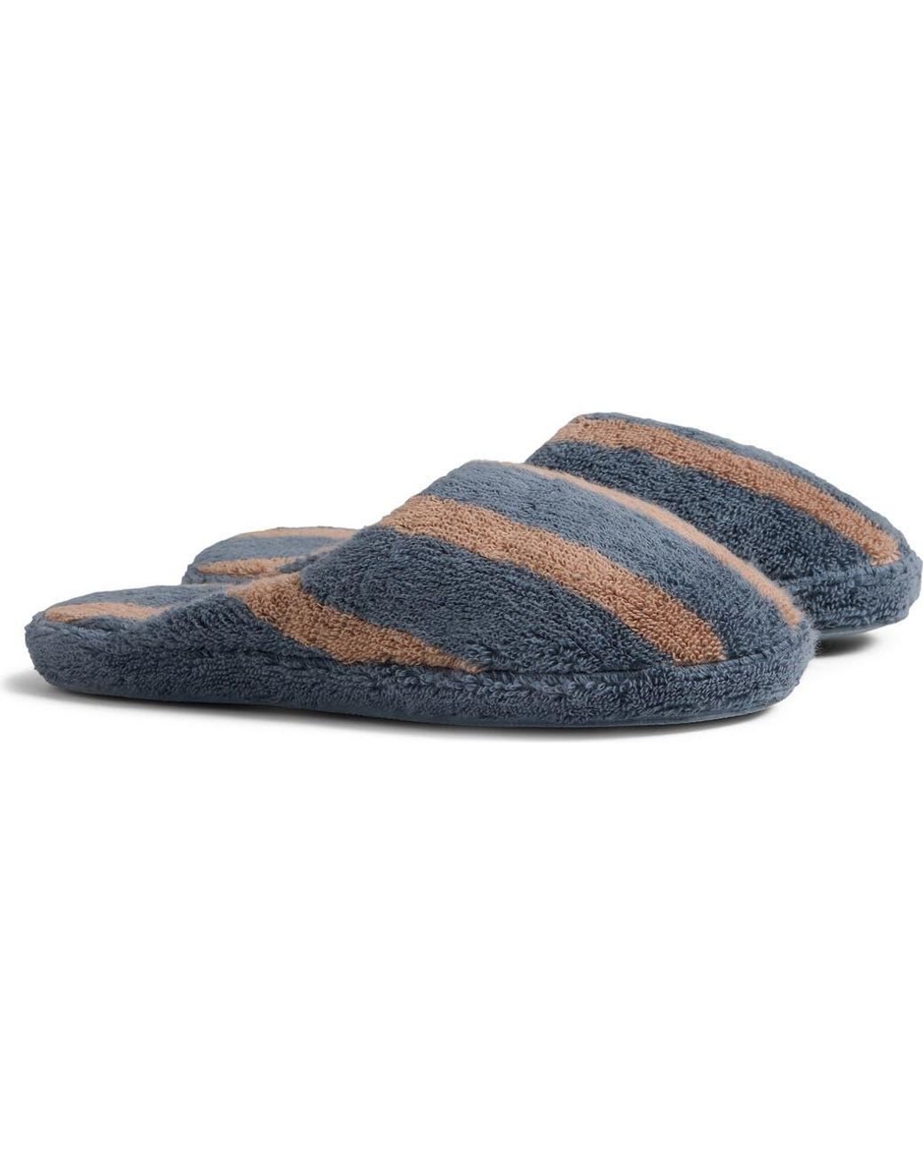 Parachute Blue Turkish Cotton Stripe Slipper
