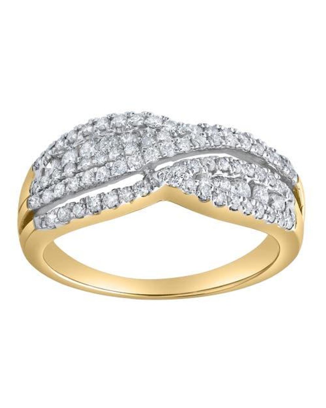 LuvMyJewelry Silvera Crest 0.65 Ct 10K Diamond Ring in Metallic | Lyst