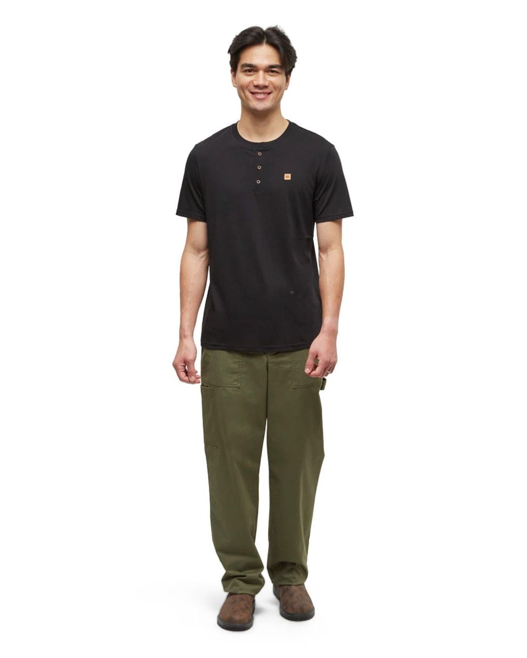 Tentree Black Baker Henley for men