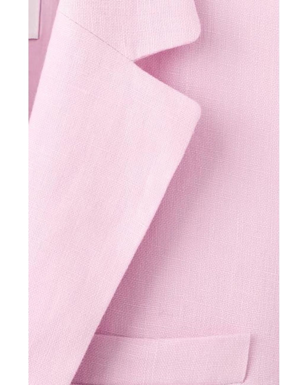 Mango Pink Linen Suit Blazer