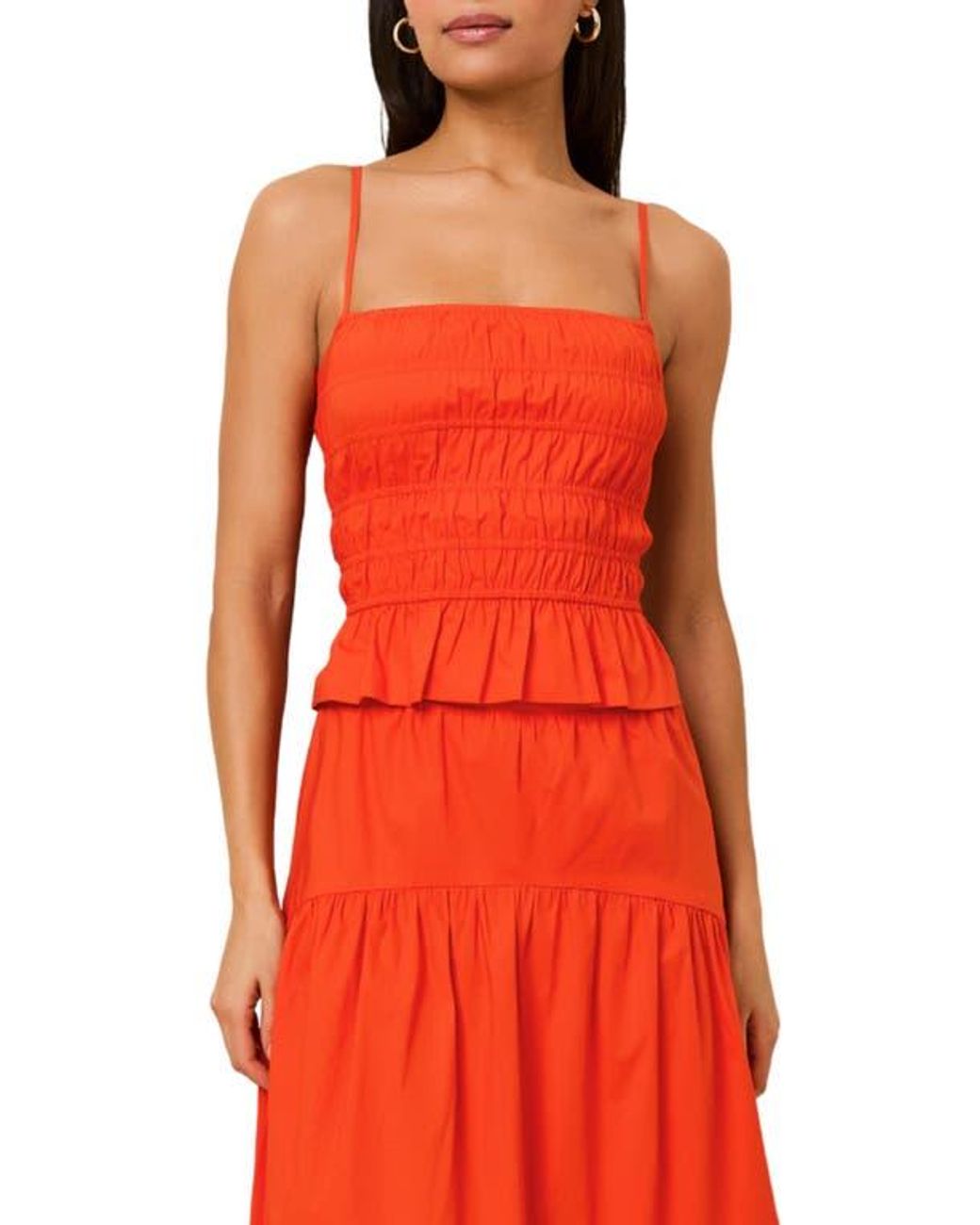 Solid & Striped Red The Delta Strappy Back Stretch Cotton Top