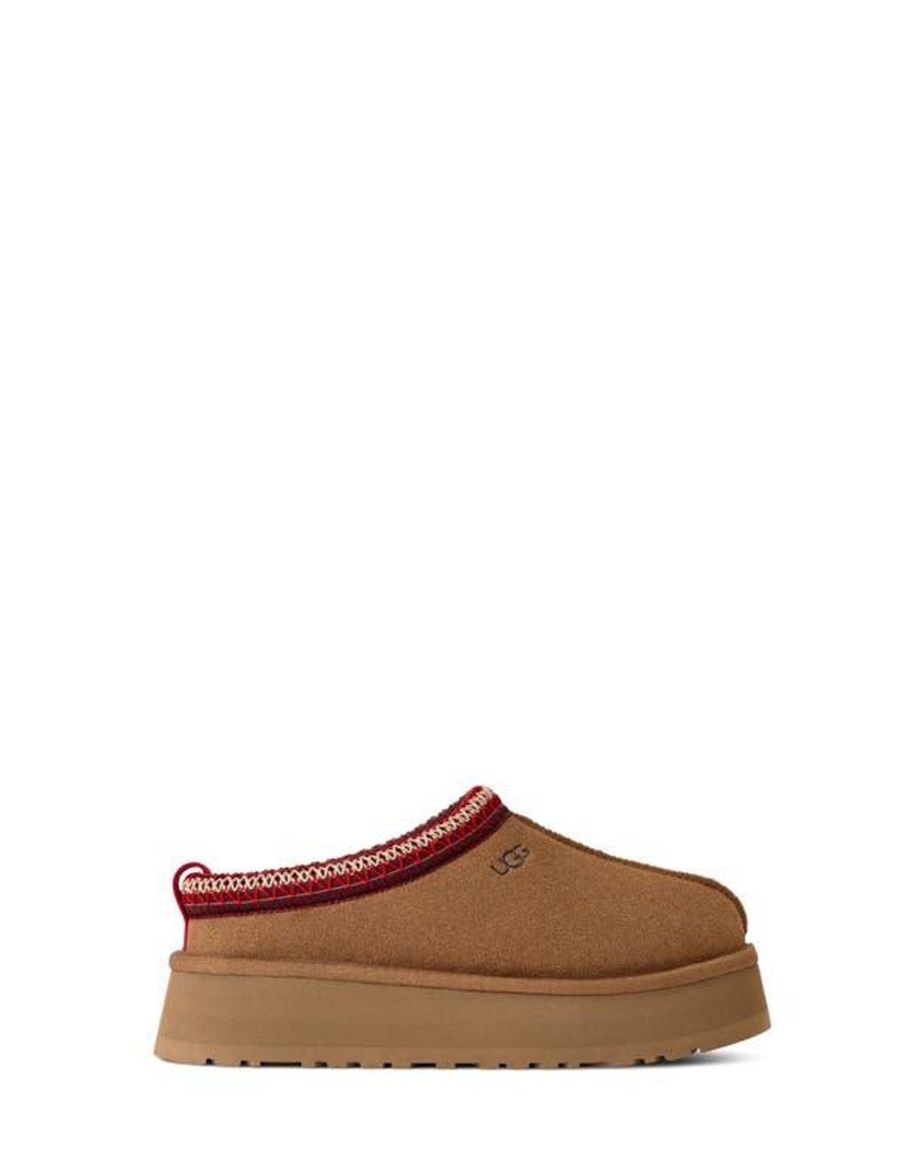 Ugg Brown Tazz Ii Genuine Shearling Lined Platform Slipper
