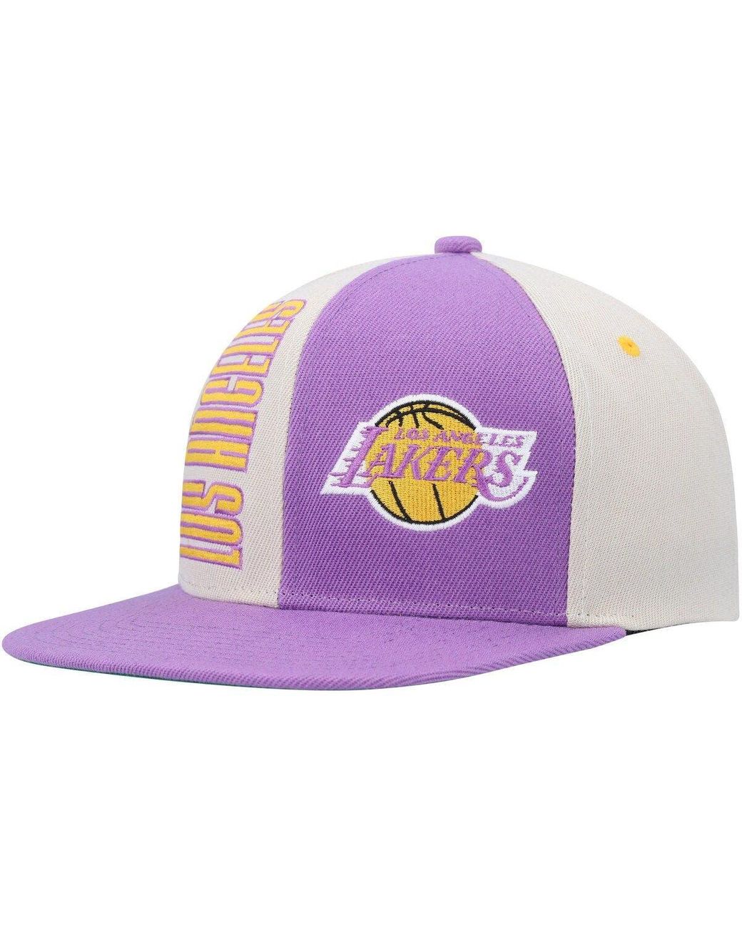 Mitchell and Ness XL Logo 2 Tone LA Lakers Snapback - Gold/Purple