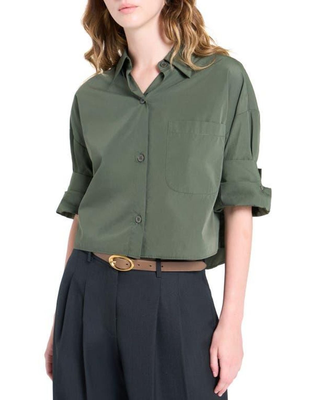 Twp Green Narrow Leather Belt