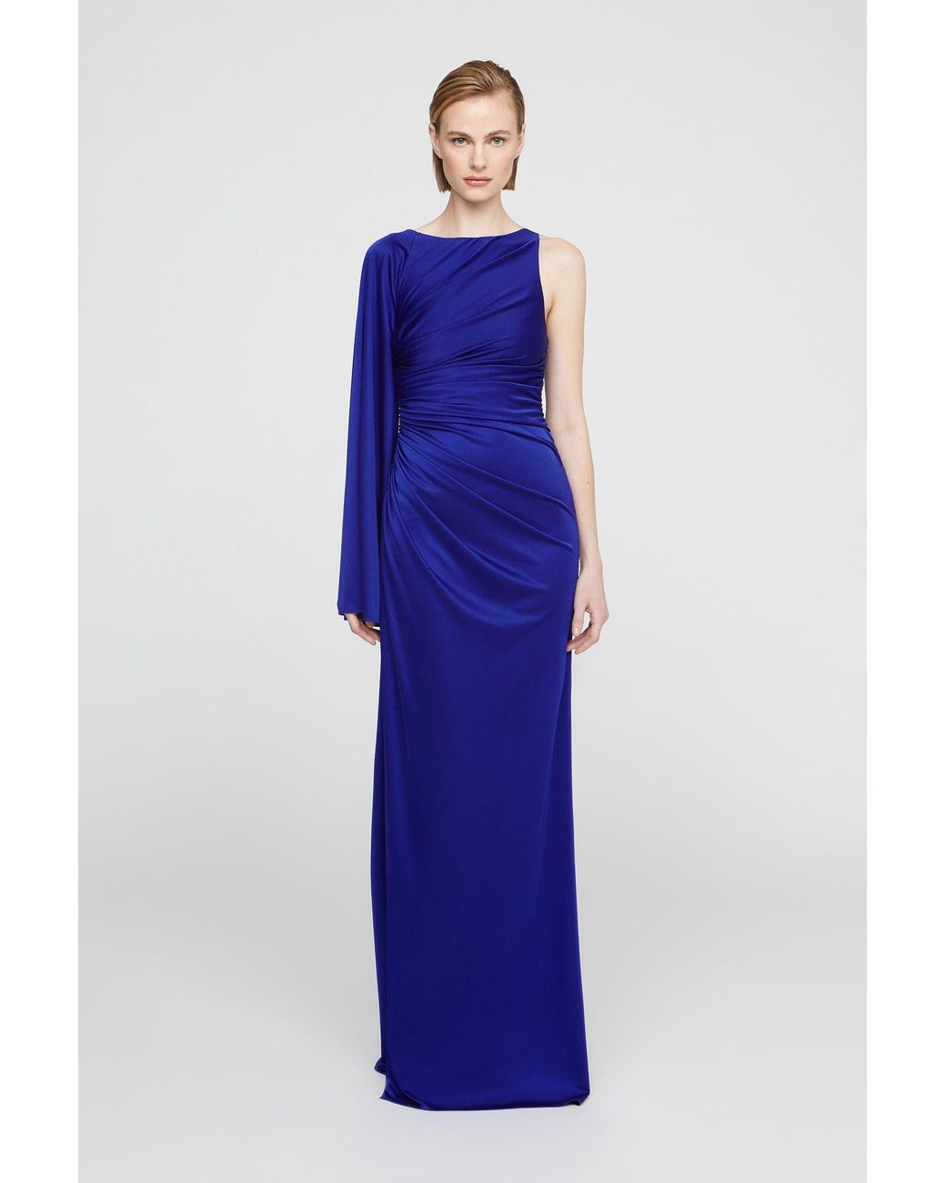 Halston Heritage Blue Elyssia Jersey Gown
