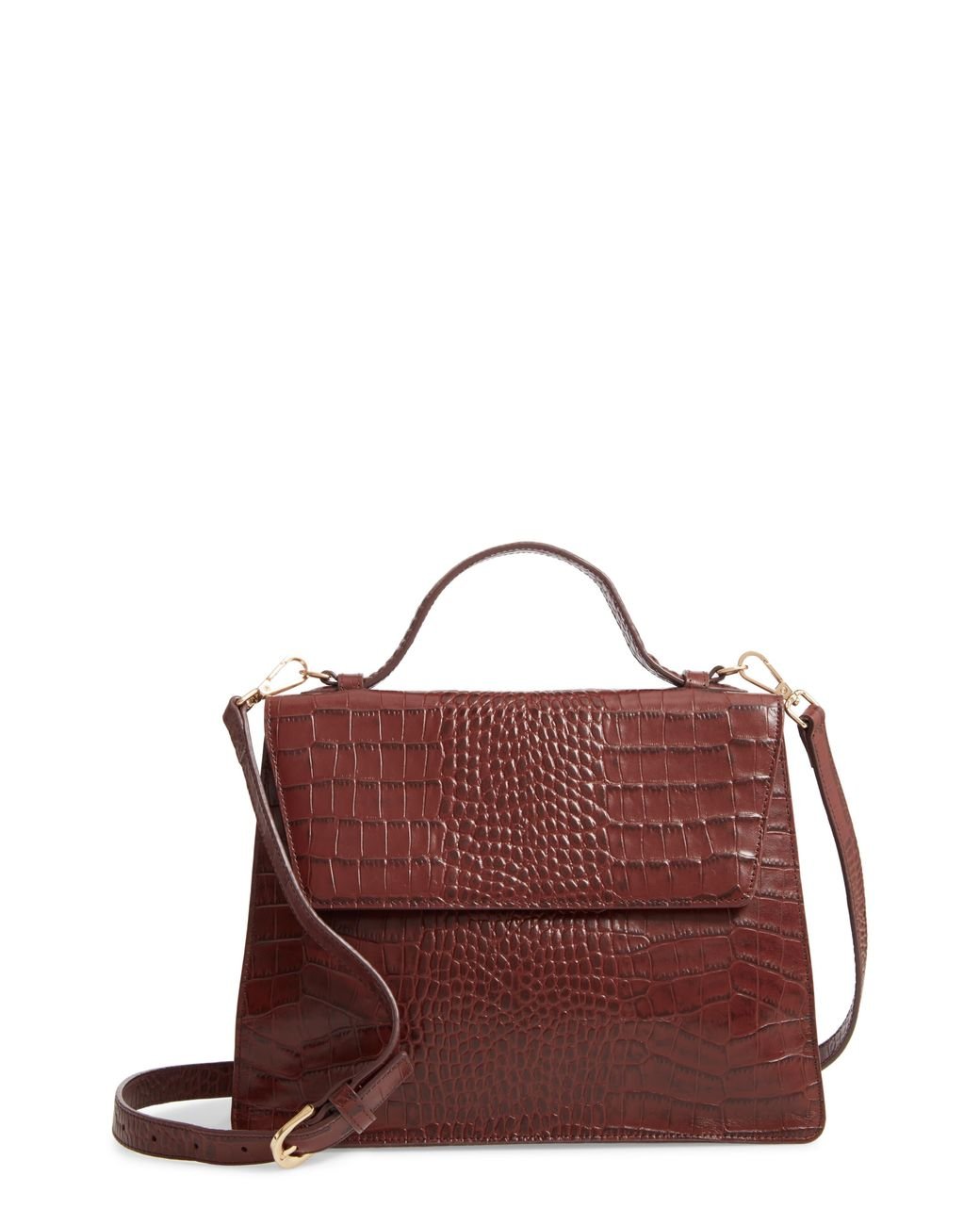 Ryder Croc Embossed Leather Top Handle Bag Ryder Croc Embossed Leather Top Handle Bag