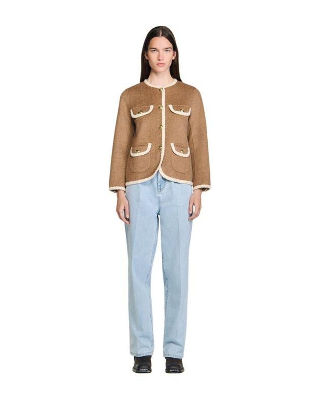 Sandro Natural Double-Faced Jacket