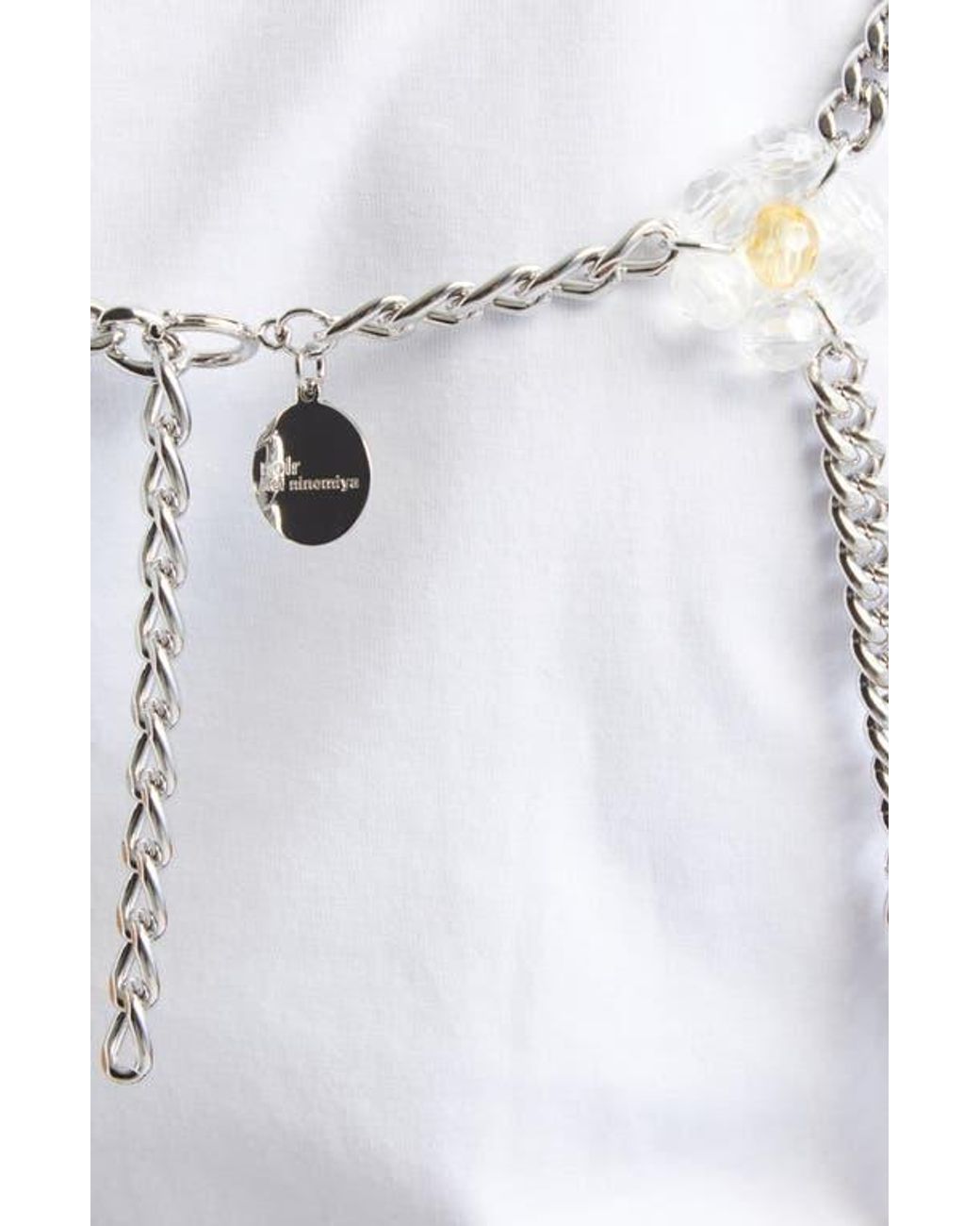 Noir Kei Ninomiya Beaded Floral Chain Harness in Metallic | Lyst