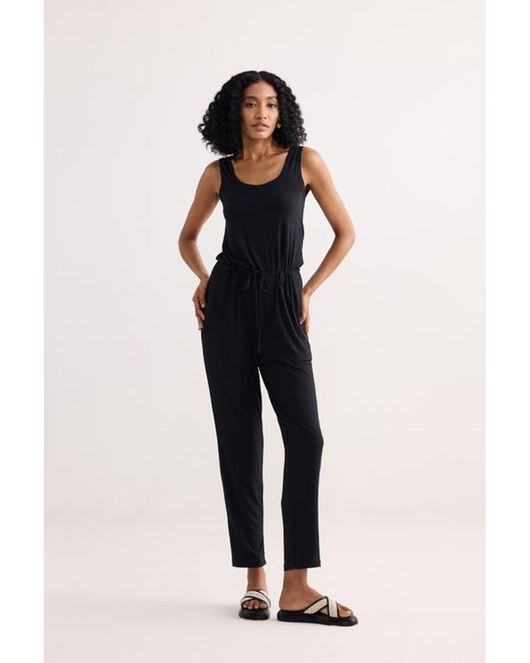 REISTOR Blue Relaxed Drawstring Jumpsuit