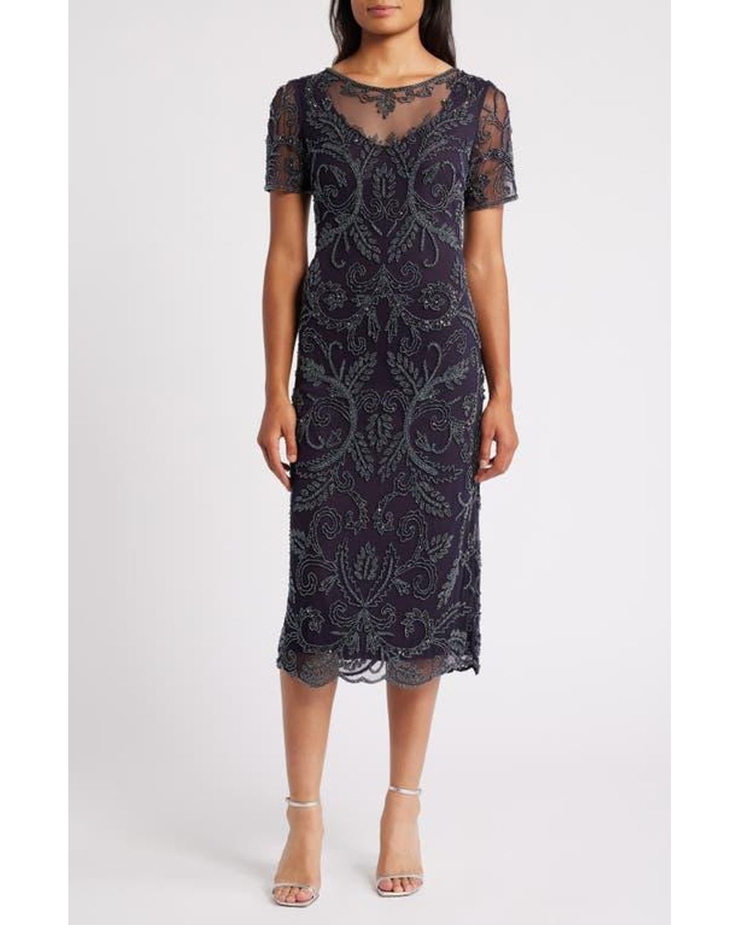 elegant midi dresses for women Floral Dress With Spaghetti Straps – TrendAura Size:4X-Large Patterns. Patterns: Vintage What Color Shoes To