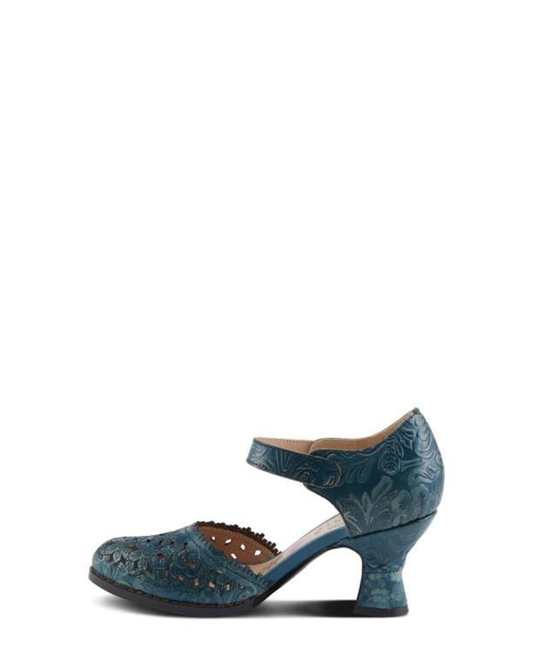 Spring Step Blue Visioniary Ankle Strap Pump