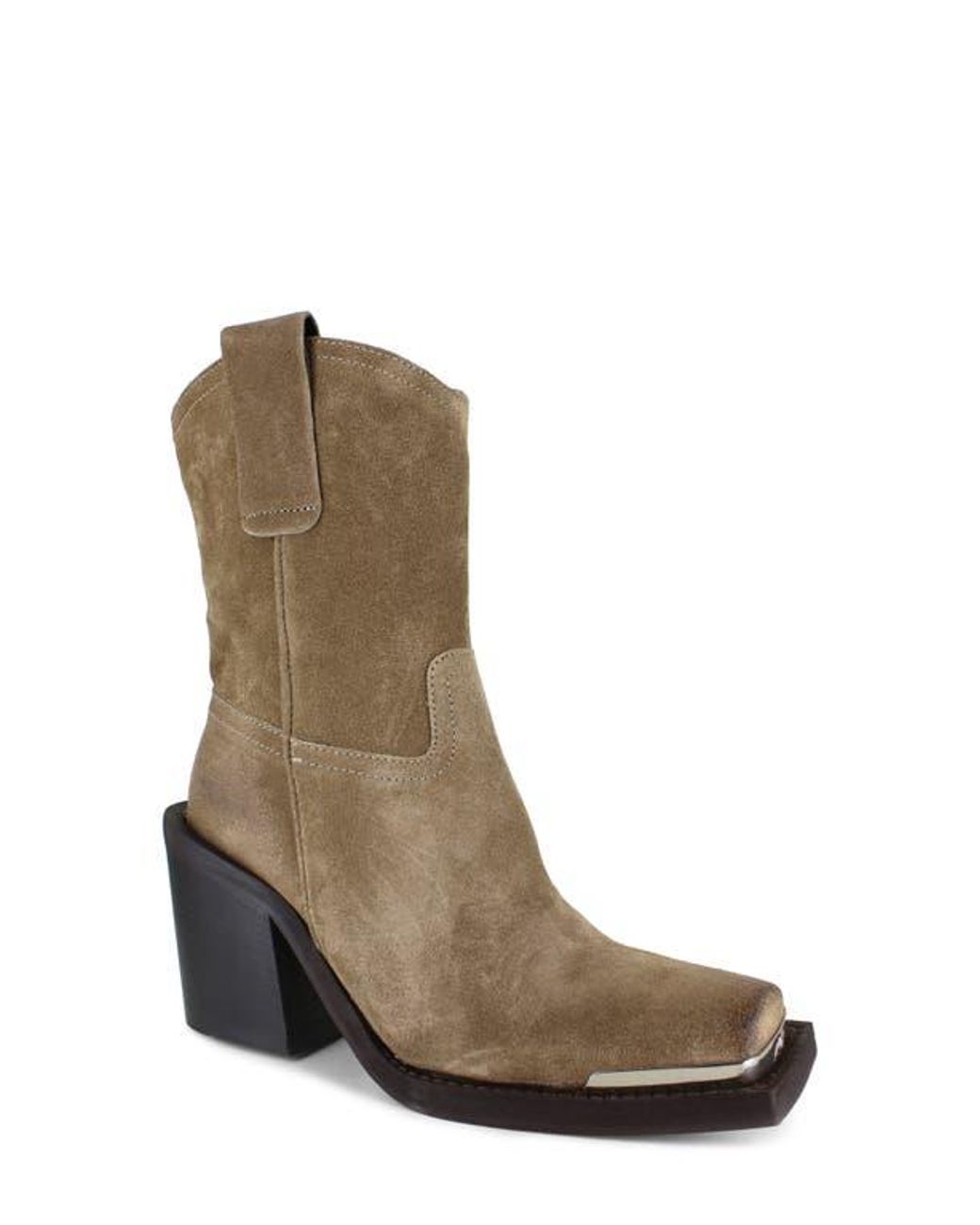 Zigi Brown Suede Western Square-Toe Boots