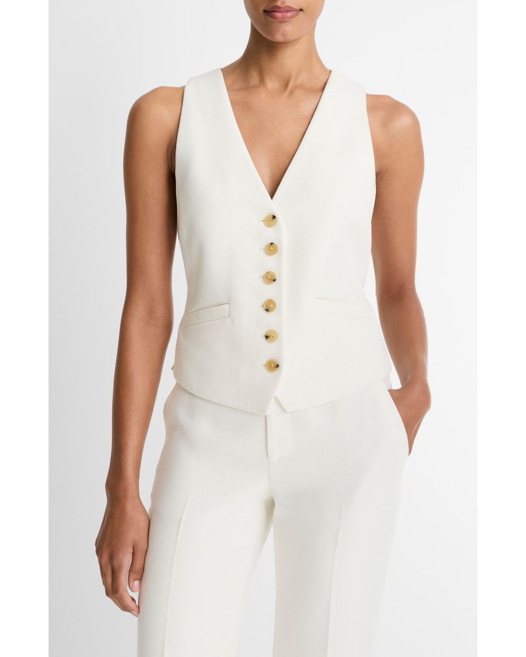 Vince White Fitted Vest