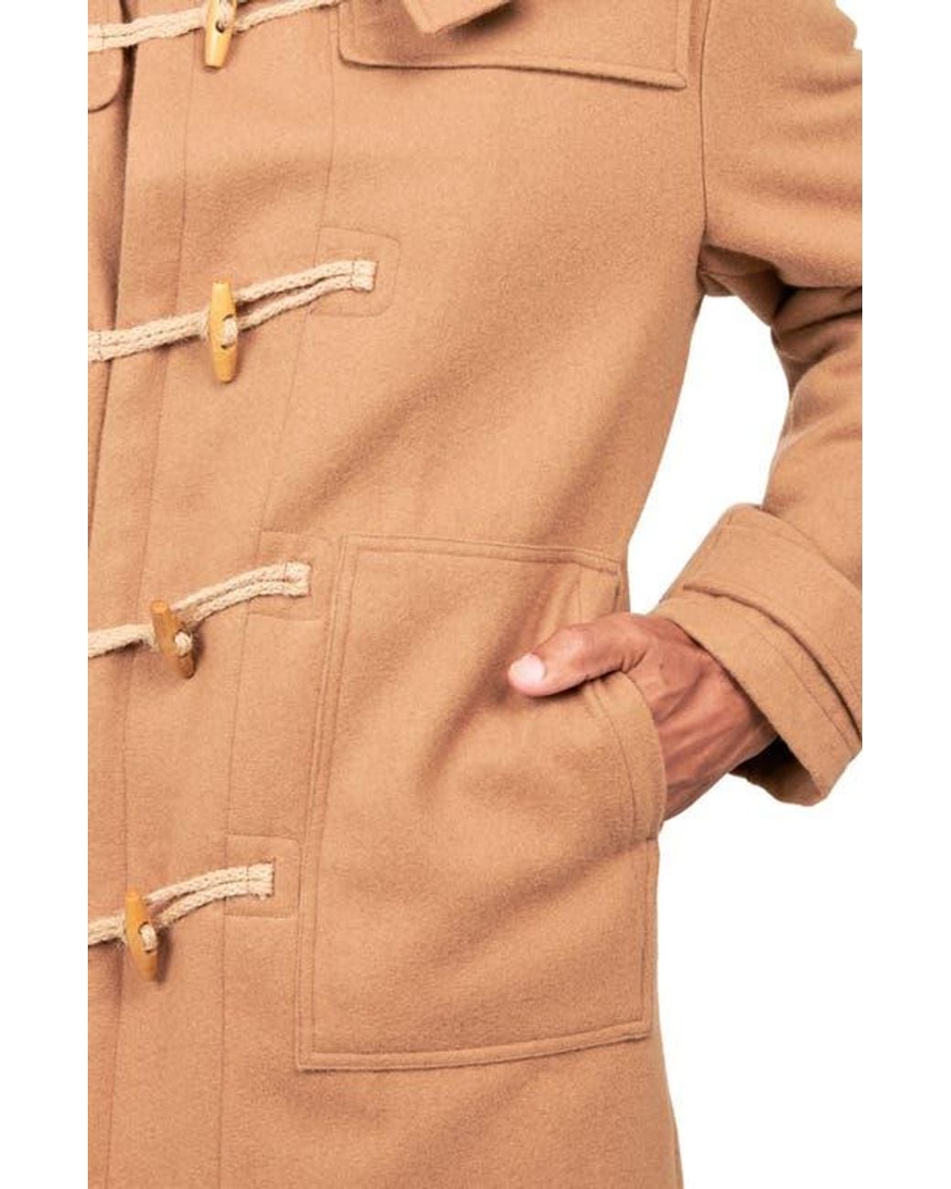 Con.struct Natural Solid Wool Toggle Coat for men