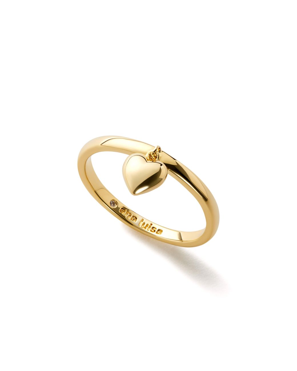 Ana Luisa Metallic Leia Heart Charm Stackable Ring