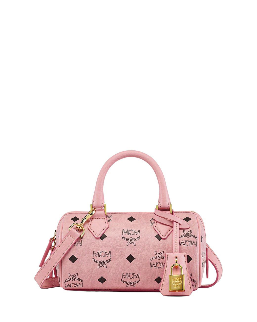 MCM Pink Mini Ella Boston Bag