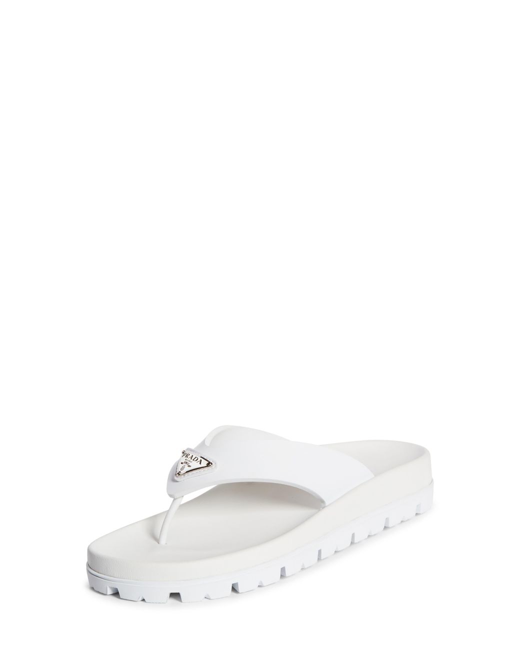 Prada White Lug Sole Flip Flop