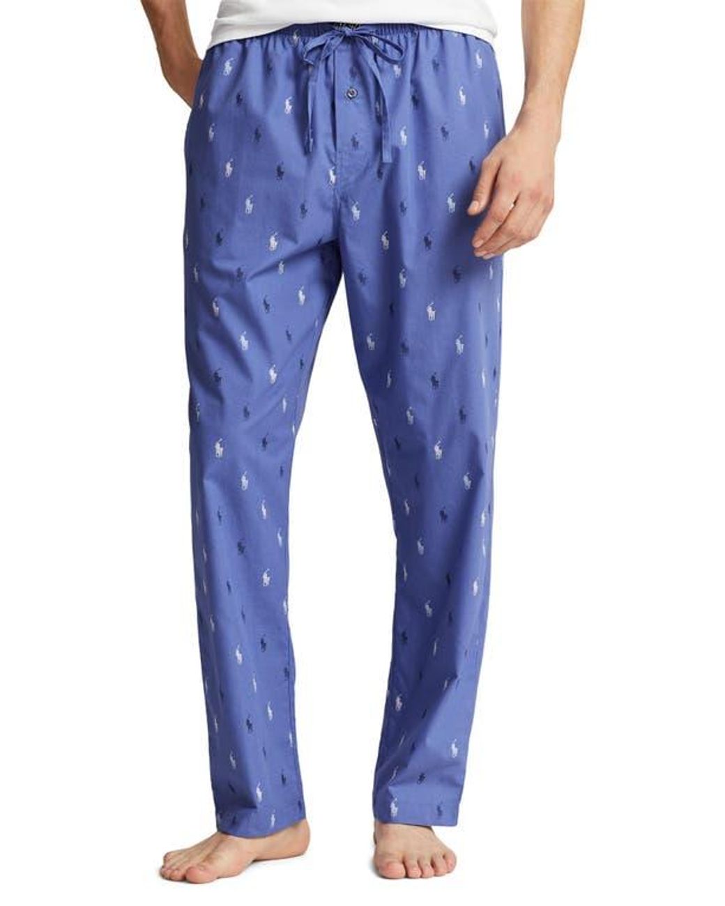 Polo Ralph Lauren Print Cotton Drawstring Pajama Pants in Blue for Men Lyst