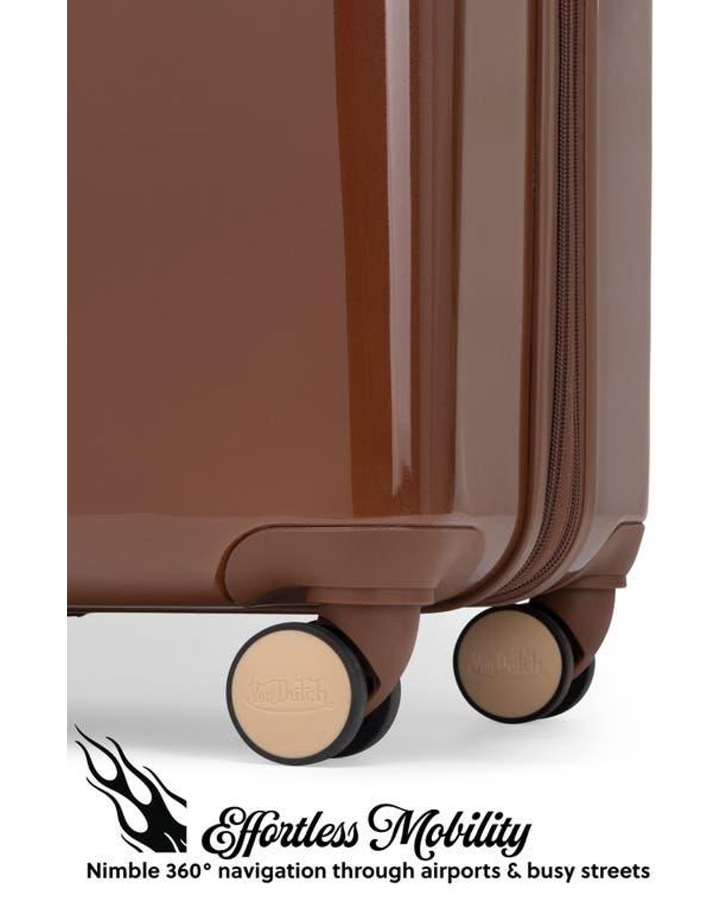 未使用級/L✨エディフィス トラベルスーツ ドライタッチトロ ブラウン 21SS Von Dutch Eyeflight Expandable Hardside Spinner Carry-On Suitcase