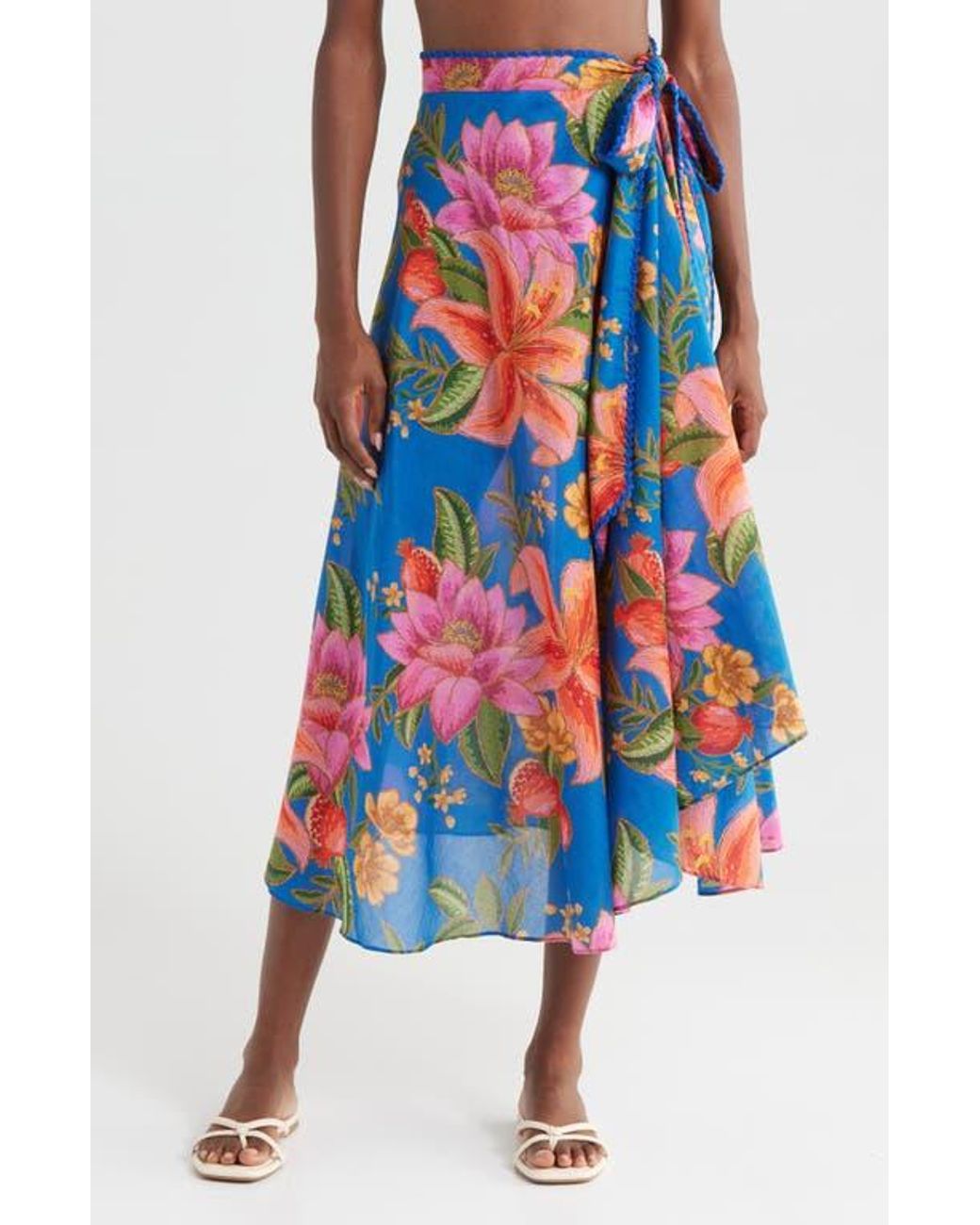 【送料込み】FARM Rio_Summer Fruit Scarf Midi Skirt FARM Rio Summer Fruit Scarf Midi Skirt in Blue | Lyst