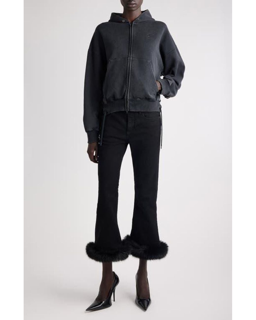 Balenciaga Loop Sports Icon Logo Lace-Up Dry Fleece Full Zip Hoodie in ...