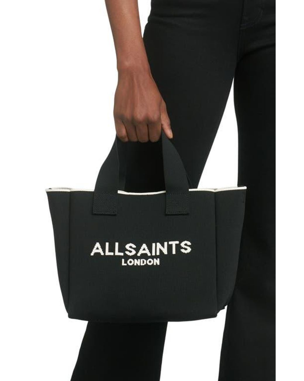 AllSaints Black Mini Izzy Recycled Polyester Tote