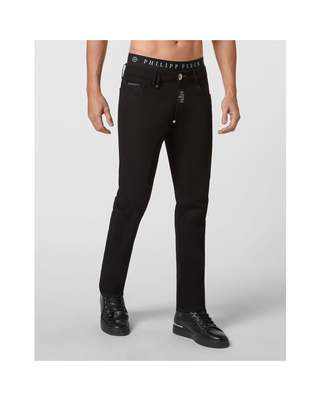 Philipp Plein Black Straight Supreme Fit Jeans Basic for men
